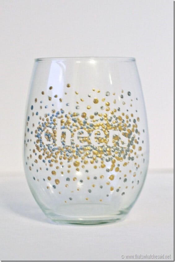  DIY Dot Wine Glasses 5