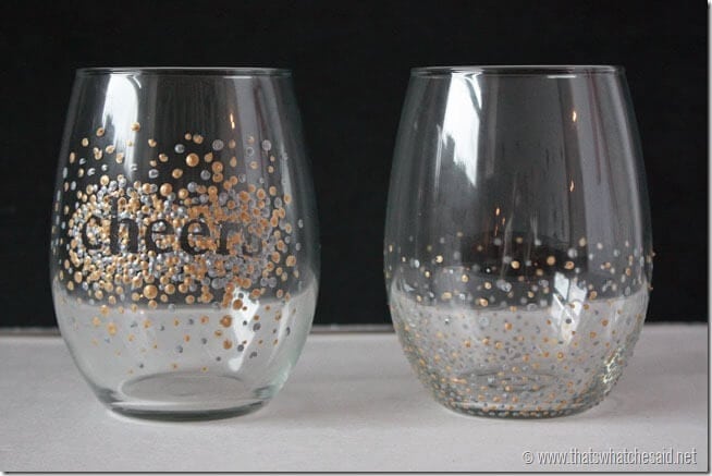  DIY Dot Wine Glasses 7