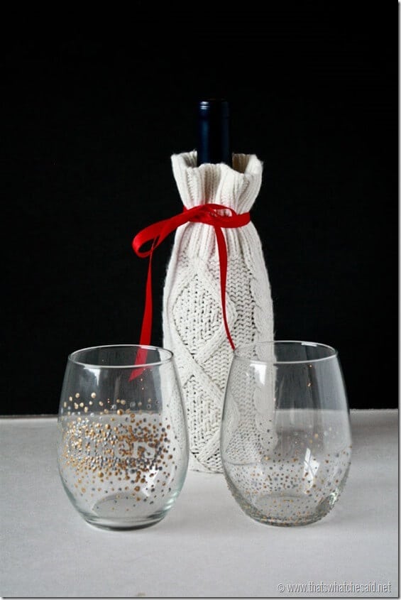  DIY Dot Wine Glasses 9