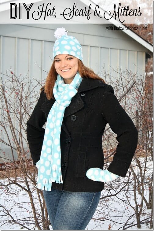 DIY Hat Scarf & Mitten Tutorial