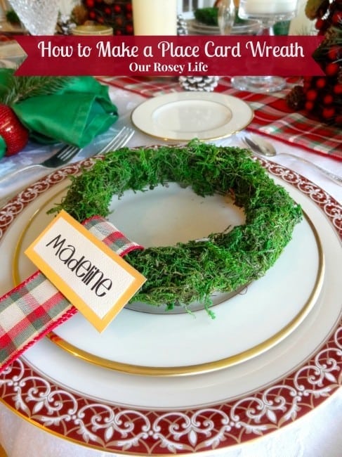 How to make a Christmas place card wreath - Our Rosey Life