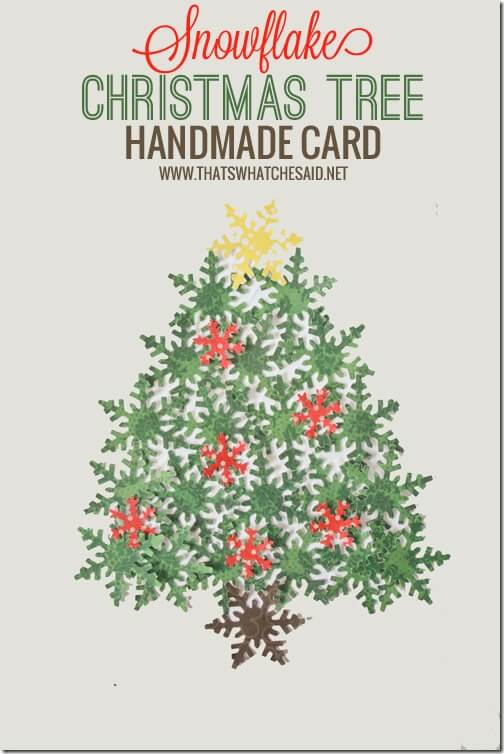 Snowflake Christmas Tree Handmade Card with thatswhatchesaid.net