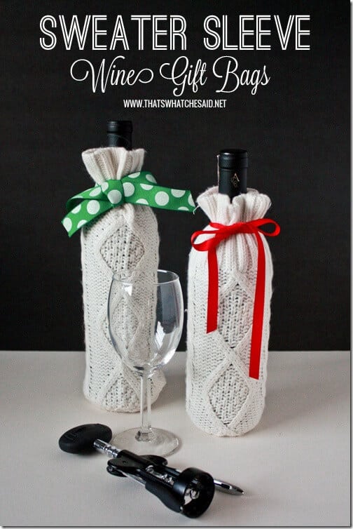 Sweater Sleeve Wine Gift Bags at thatswhatchesaid.net