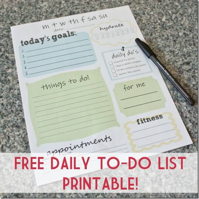 Free Printable To Do list