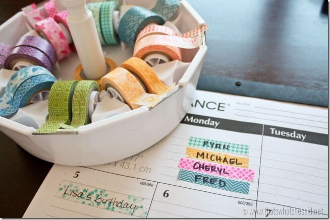 Organize with Washi Tape at thatswhatchesaid.net