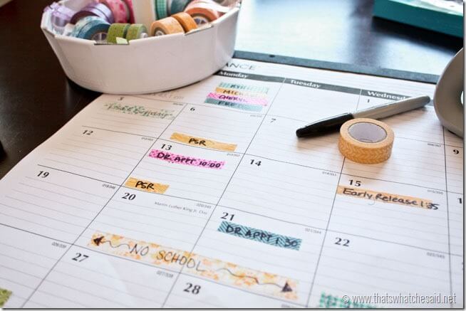 Organize with Washi Tape at thatswhatchesaid.net