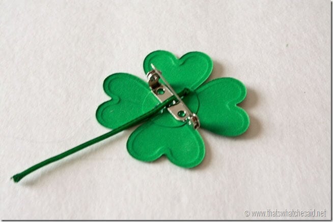 DIY Shamrock Pin - Add Stem