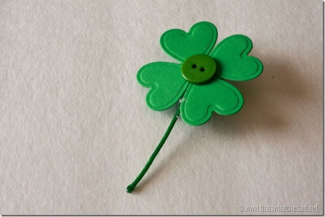 DIY Shamrock Pin- Add a button