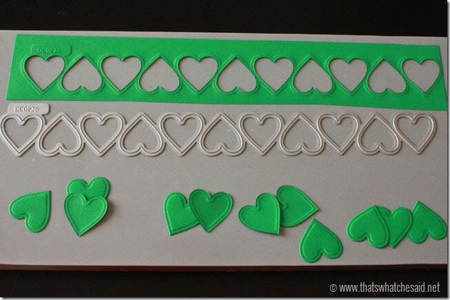 DIY Shamrock Pin Heart cutouts