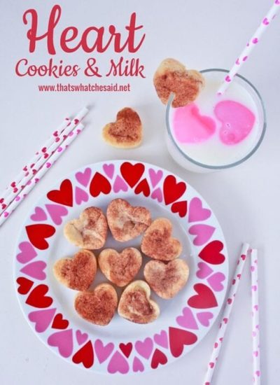 Heart Cookies and Milk at thatswhatchesaid.net