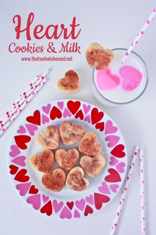 Heart Cookies and Milk at thatswhatchesaid.net