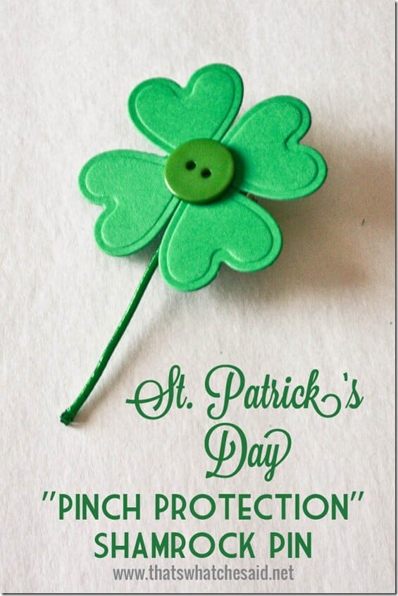 Pinch Protection Shamrock Pin at thatswhatchesaid.net