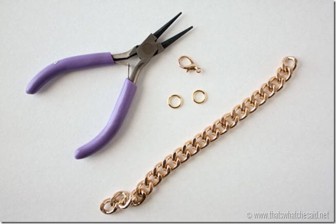 DIY Chunky Chain Bracelet tutorial at thatswhatchesaid.net