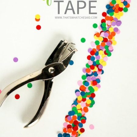 Easily make Festive DIY Confetti Tape. Perfect for stationary, snack bags, gift wrap and more!