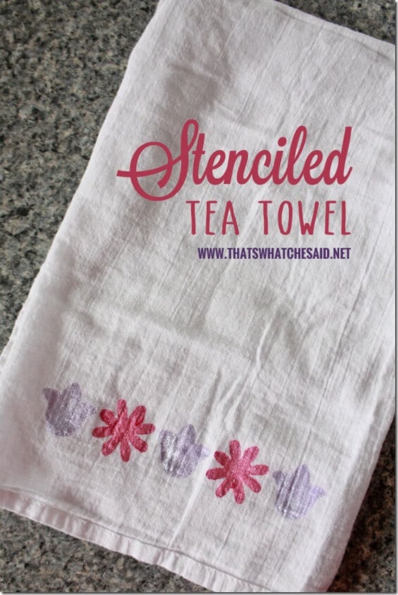 Stenciled Tea Towel at thatswhatchesaid.net