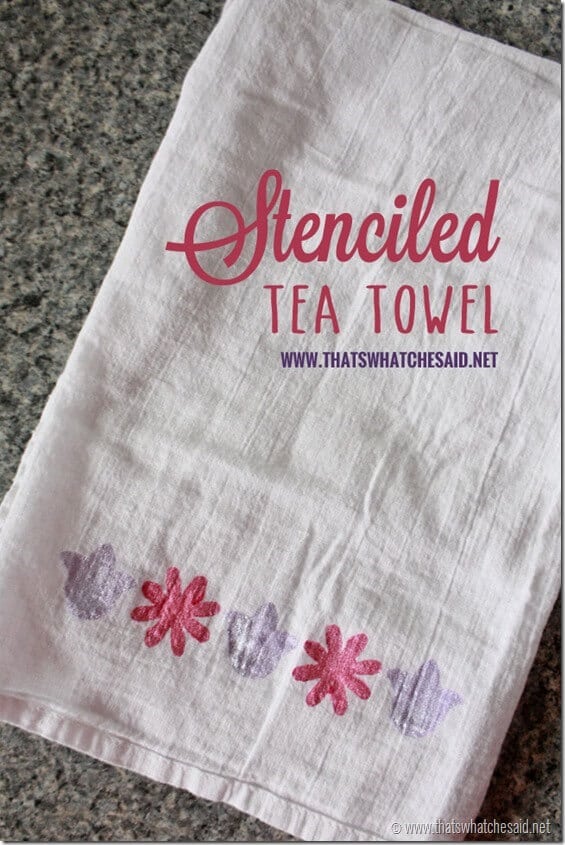 Stenciled Tea Towel at thatswhatchesaid.net