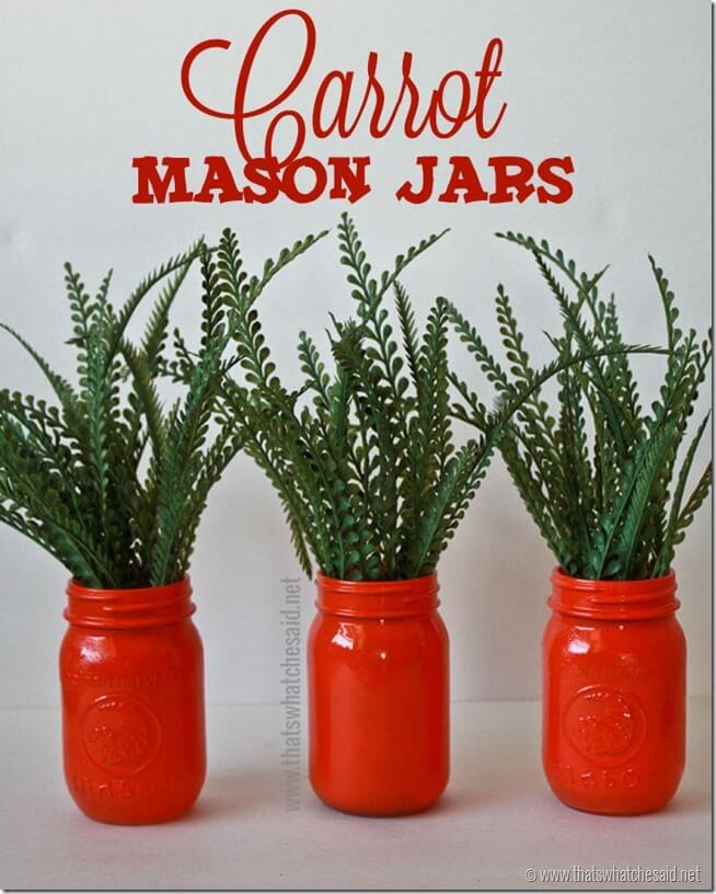 Carrot Mason Jars Decor Idea