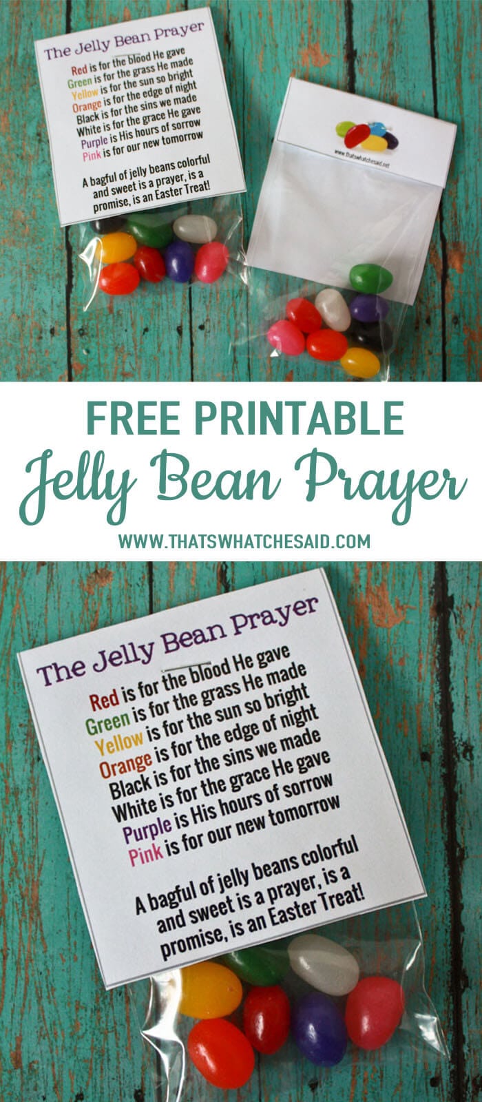 Jelly Bean Prayer Free Printable That's What {Che} Said...