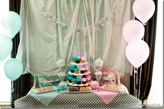 Gender Reveal Dessert Table