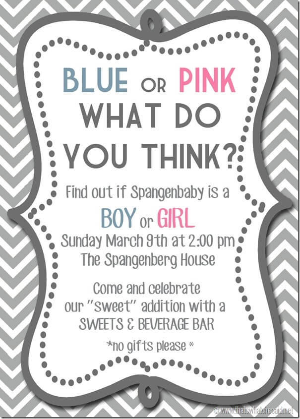 Gender Reveal Invitation Idea