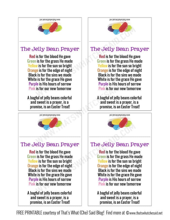 Leprechaun Dough Free Printable Jelly Bean Prayer Free Printable