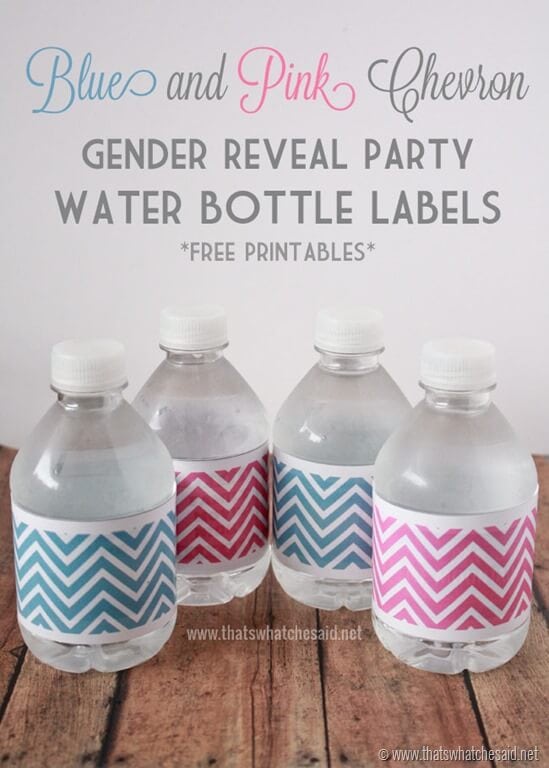 Pink and Blue Free Chevron Water Bottle Labels at thatswhatchesaid.net