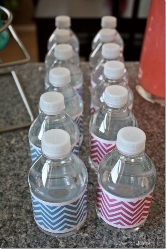 Pink and Blue Free Chevron Water Bottle Labels at thatswhatchesaid.net