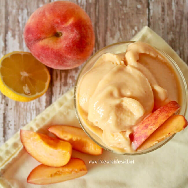4 Ingredient Peach Frozen Yogurt Recipe at thatswhatchesaid.net