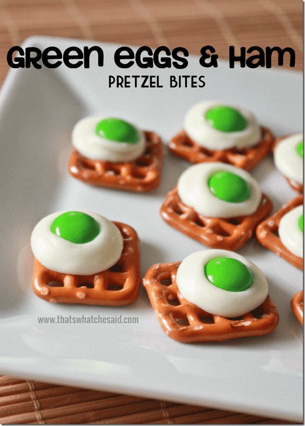 Green Eggs & Ham Pretzel Bites at thatswhatchesaid.com Green Eggs & Ham Pretzel Bites at thatswhatchesaid.com