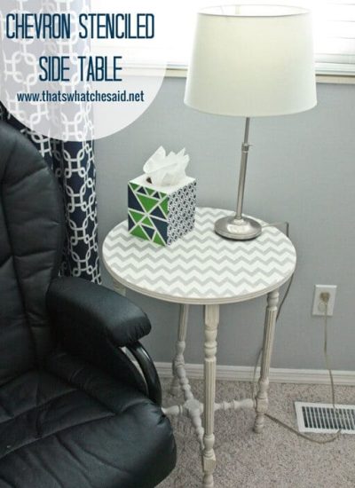 Chevron-Stenciled-Side-Table-at-thatswhatchesaid.net