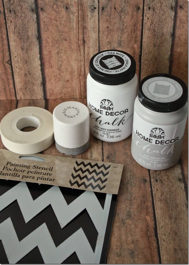 Chevron Stenciled Table Supplies