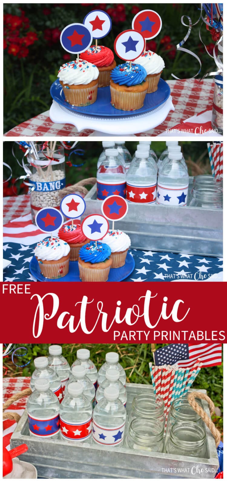 Free Patriotic Party Printables -- Perfect for Memorial Day, 4th of July and Labor Day festivities!