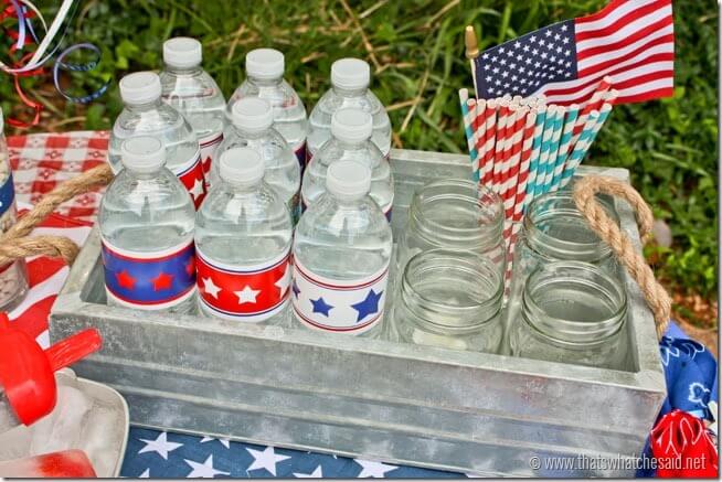 Patriotic Free Party Water Bottle Printables