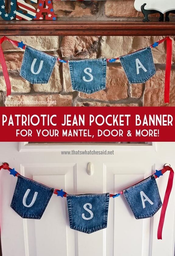 Patriotic Jean Pocket Banner at thatswhatchesaid.com