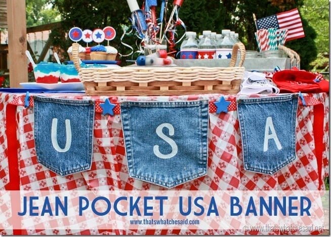 Patriotic Jean Pocket Banner at thatswhatchesaid.net