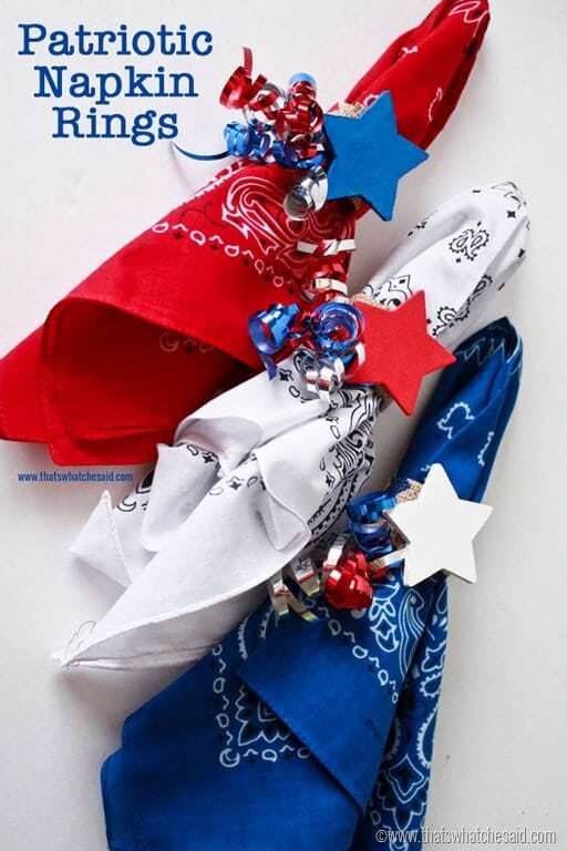 Patriotic Napkin Rings at www.thatswhatchesaid.com
