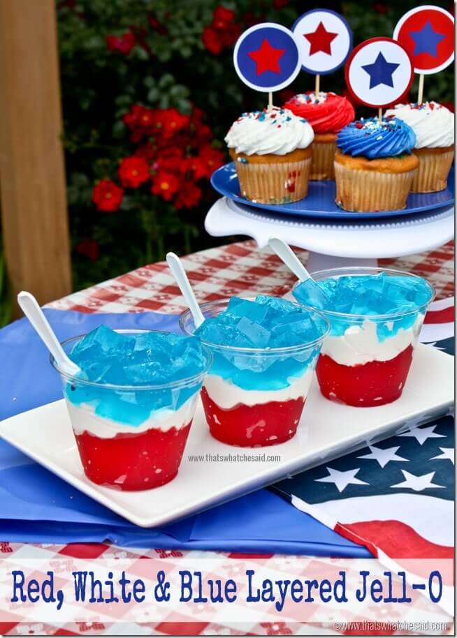 Red White and Blue Layered Jello