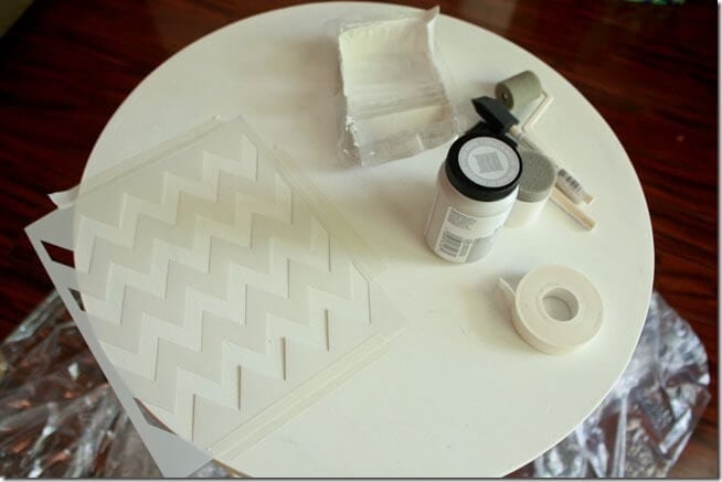 Chevron Stenciled  Side Table at thatswhatchesaid.net