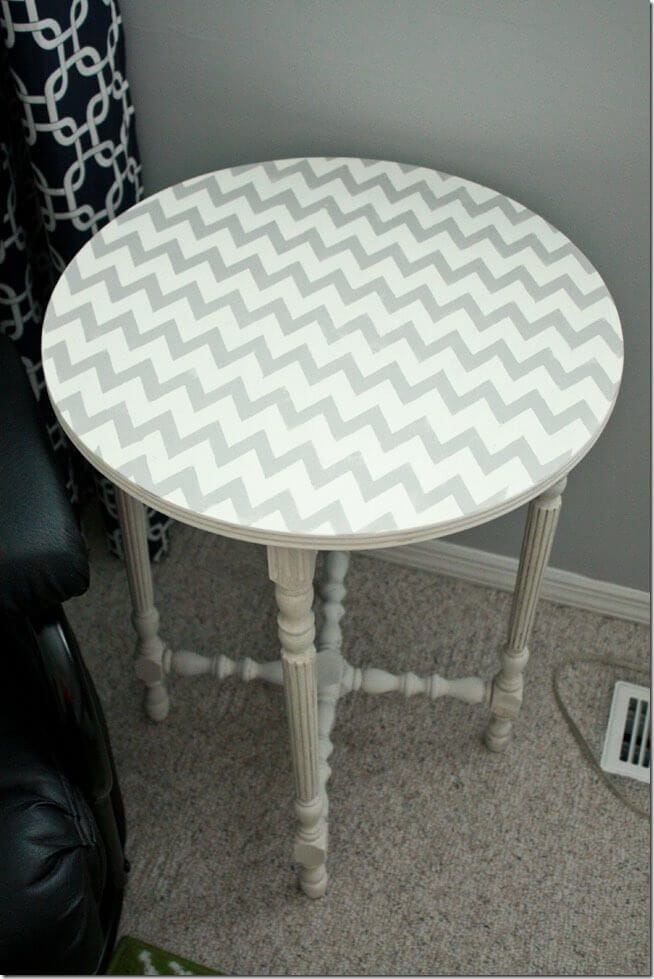 Chevron Stenciled  Side Table at thatswhatchesaid.net