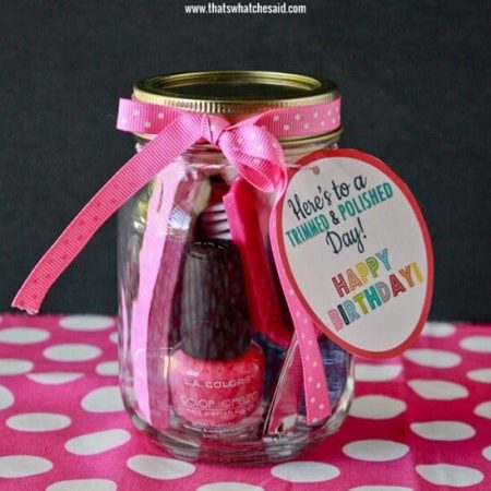 Manicure in a Jar + Free Printable at thatswhatchesaid.com