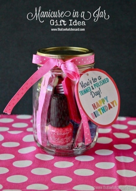 Manicure in a Jar + Free Printable at thatswhatchesaid.com