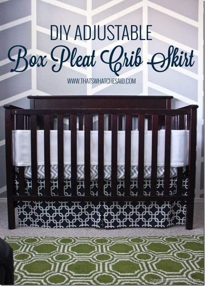 DIY Adjustable Box Pleat Crib Skirt Tutorial at thatswhatchesaid.com