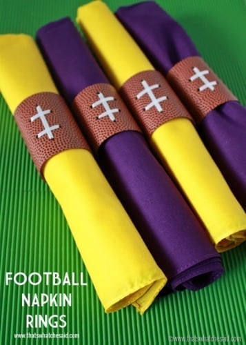 DIY Football Napkin Rings at www.thatswhatchesaid.com