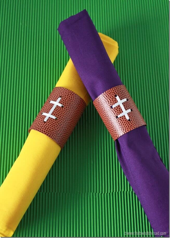 Team Color Football Napkin Rings at thatswhatchesaid.net