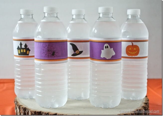 Free Printable Halloween Water Bottle Labels at thatswhatchesaid.com