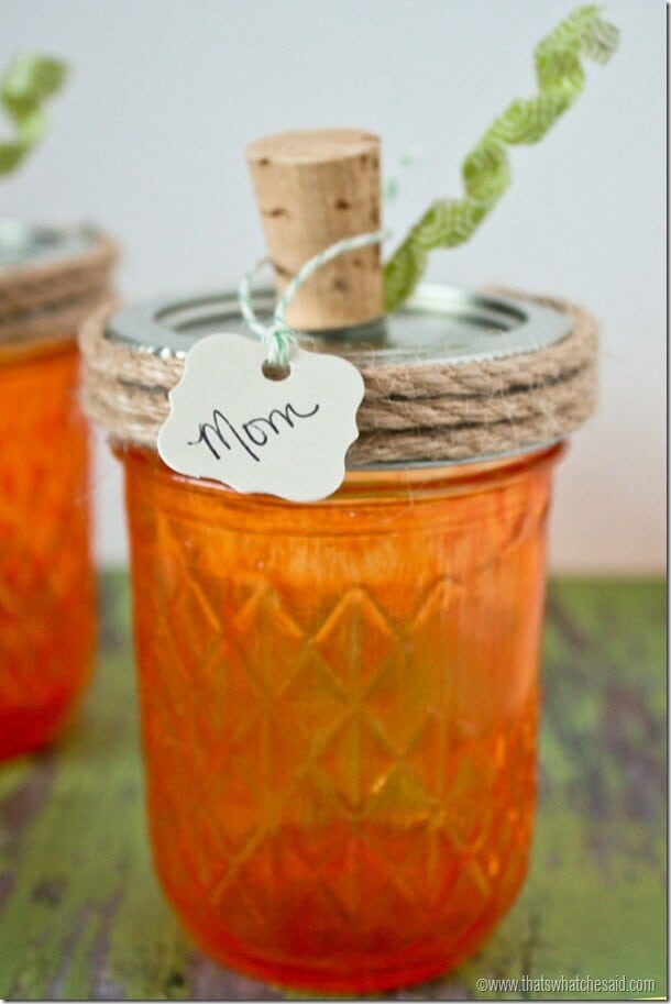 Pumpkin Mason Jar Place Cards at thatswhatchesaid.net