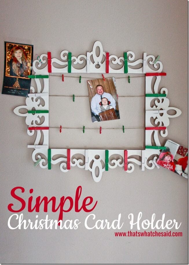 Simple Christmas Card Holder at thatswhatchesaid.com Simple Christmas Card Holder at thatswhatchesaid.com