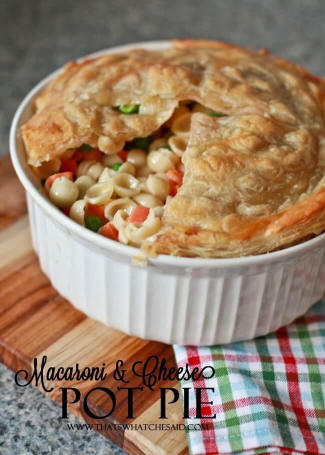 Mac & Cheese Pot Pie Recipe at thatswhatchesaid.com