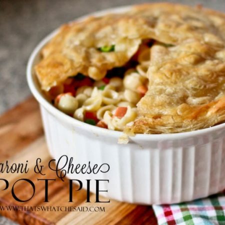 Macaroni & Cheese Pot Pie Recipe at thatswhatchesaid.com