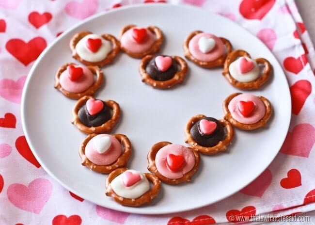 Valentine Heart Pretzel Bites at thatswhatchesaid.com